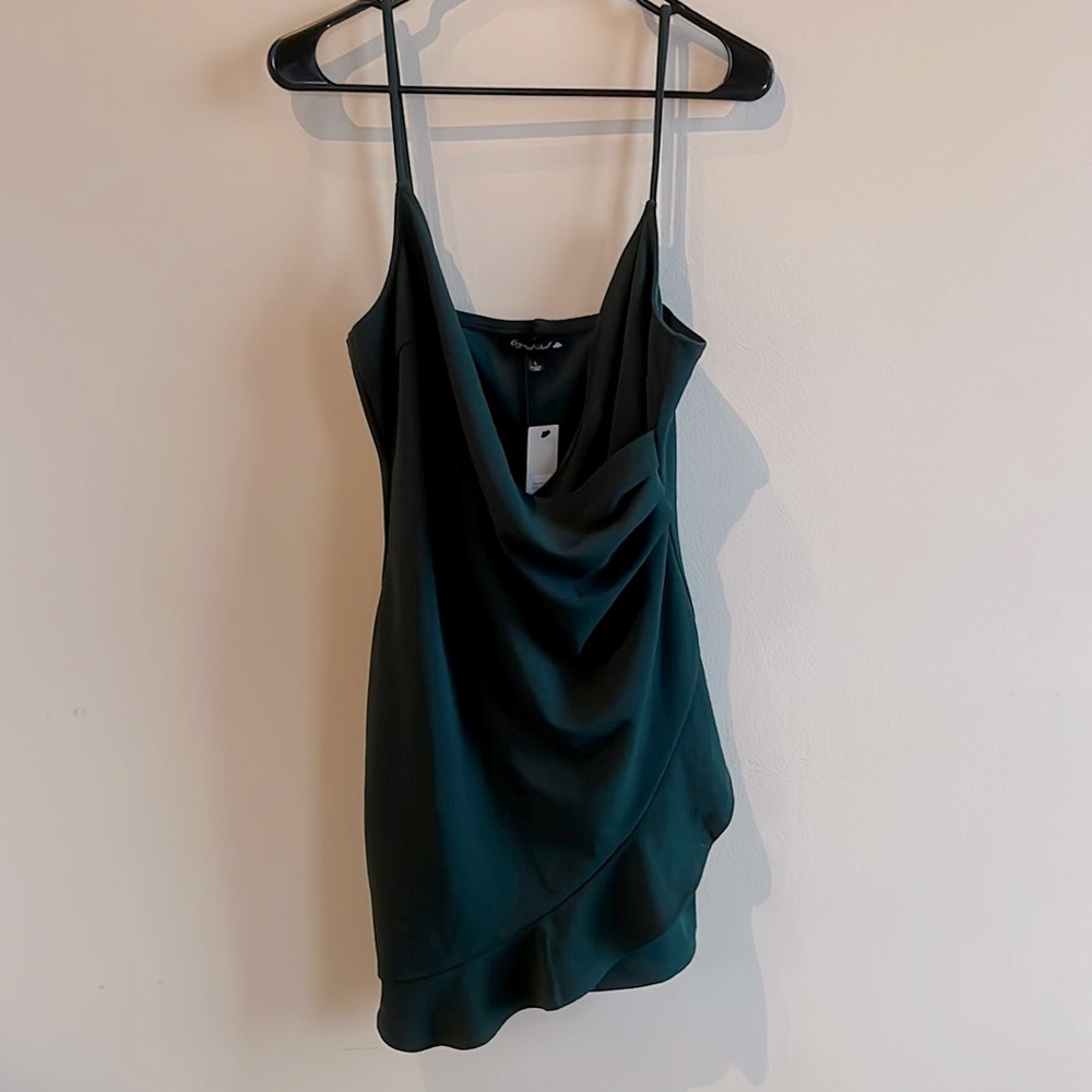 Green Wrap Mini Dress